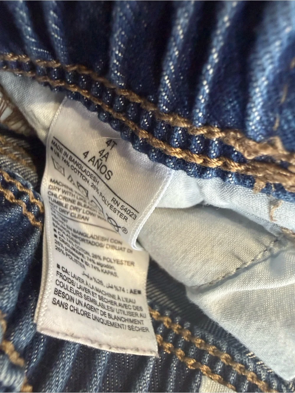 Old Navy Boys Jeans Size 4T Straight Leg Blue Denim Elastic Waist Back to School